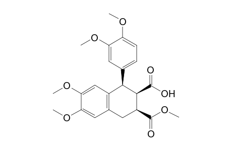 3-Carbomethoxy-6,7-dimethoxy-1-(1,2-cis)-(3',4'-dimethoxyphenyl)-1,2,3,4-tetrahydronapthalene-(2,3-cis)-2-carboxylic Acid