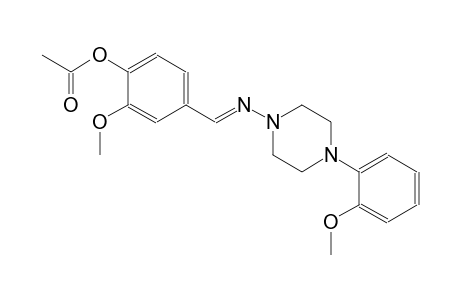 phenol, 2-methoxy-4-[(E)-[[4-(2-methoxyphenyl)-1-piperazinyl]imino]methyl]-, acetate (ester)