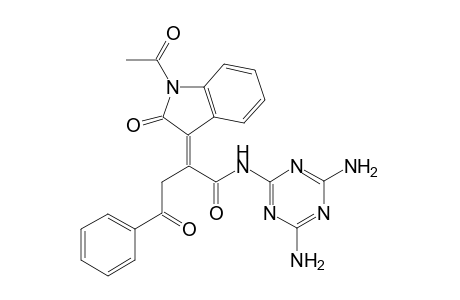 2-[(2E)-2-(1-Acetyl-2-oxo-1,2-dihydro-3H-indol-3-ylidene)-4-oxo-4-phenylbutanoyl]amino}4,6-diamino-1,3,5-triazine