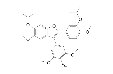 6-Isopropoxy-2-[3'-isopropoxy-4'-methoxyphenyl]-5-methoxy-3-(3",4",5"-trimethoxyphenyl)benzofuran