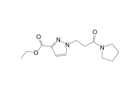 1H-pyrazole-3-carboxylic acid, 1-[3-oxo-3-(1-pyrrolidinyl)propyl]-, ethyl ester