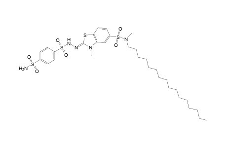 p-sulfamoylbenzenesulfonic acid, [5-(hexadecylmethylsulfamoyl)-3-methyl-2-benzothiazolinylidene]hydrazide