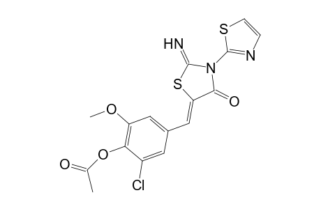 2-Chloro-4-{[2-imino-4-oxo-3-(1,3-thiazol-2-yl)-1,3-thiazolidin-5-ylidene]methyl}-6-methoxyphenyl acetate