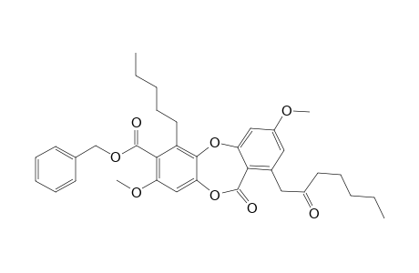 11H-Dibenzo[b,e][1,4]dioxepin-7-carboxylic acid, 3,8-dimethoxy-11-oxo-1-(2-oxoheptyl)-6-pentyl-, phenylmethyl ester