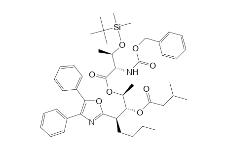 (-)-(1R,2R,3S)-2-(3-(N-Benzyloxycarbonyl-o-t-butyldimethylsilyl-L-threonyloxy)-1-n-butyl-2-isobutylcarbonyloxybutyl)-4,5-diphenyloxazole