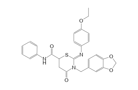 (2Z)-3-(1,3-benzodioxol-5-ylmethyl)-2-[(4-ethoxyphenyl)imino]-4-oxo-N-phenyltetrahydro-2H-1,3-thiazine-6-carboxamide