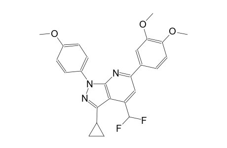1H-pyrazolo[3,4-b]pyridine, 3-cyclopropyl-4-(difluoromethyl)-6-(3,4-dimethoxyphenyl)-1-(4-methoxyphenyl)-