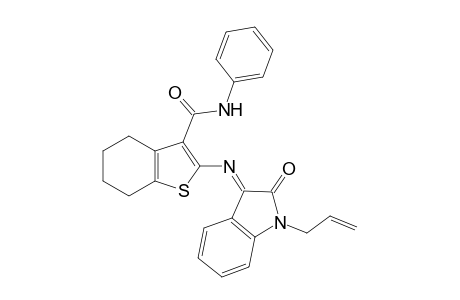 2-[(E)-(1-allyl-2-keto-indolin-3-ylidene)amino]-N-phenyl-4,5,6,7-tetrahydrobenzothiophene-3-carboxamide