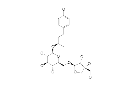 APIOSYLRHODODENDRIN;(R)-4-(4-HYDROXYPHENYL)-2-BUTANOL-2-O-(6-O-BETA-D-APOIFURANOSYL-BETA-D-GLUCOPYRANOSIDE)