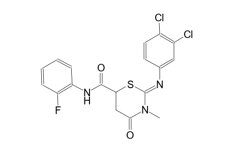 (2Z)-2-[(3,4-dichlorophenyl)imino]-N-(2-fluorophenyl)-3-methyl-4-oxotetrahydro-2H-1,3-thiazine-6-carboxamide
