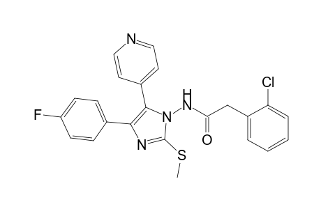 2-(2-Chlorophenyl)-N-[4-(4-fluorophenyl)-2-methylthio-5-(pyridin-4-yl)-1H-imidazol-1-yl]acetamide
