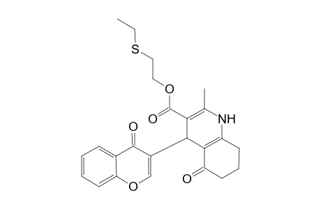 2-Ethylsulfanylethyl 2-methyl-5-oxidanylidene-4-(4-oxidanylidenechromen-3-yl)-4,6,7,8-tetrahydro-1H-quinoline-3-carboxylate