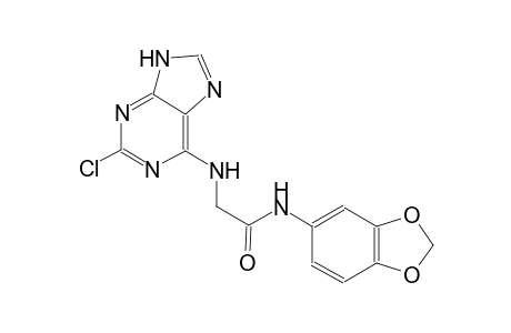 acetamide, N-(1,3-benzodioxol-5-yl)-2-[(2-chloro-9H-purin-6-yl)amino]-
