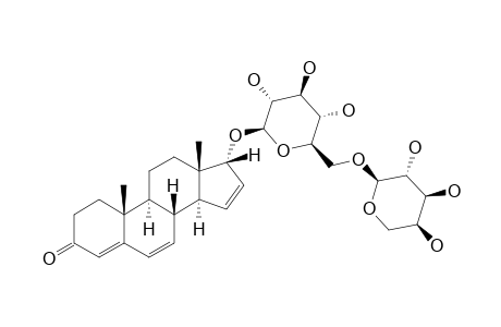 ASCANDROSIDE;17-ALPHA-HYDROXYANDROSTA-4,6,15-TRIEN-3-ONE-17-O-ALPHA-L-ARABINOPYRANOSYL-(1->6)-BETA-D-GLUCOPYRANOSIDE