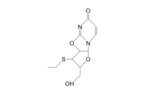 1-(3'-Deoxy-3'-ethylthio-2,2'-O-anhydro-B-D-lyxo-furanosyl)-uracil