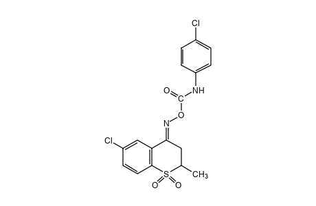 6-chloro-2-methylthiochroman-4-one, O-[(p-chlorophenyl)carbamoyl]oxime, 1,1-dioxide