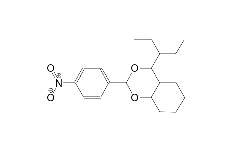 4H-1,3-Benzodioxine, hexahydro-4-(1-ethylpropyl)-2-(4-nitrophenyl)-