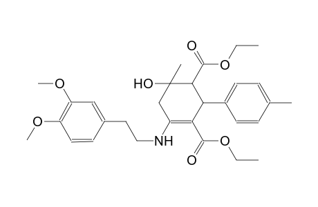 3-cyclohexene-1,3-dicarboxylic acid, 4-[[2-(3,4-dimethoxyphenyl)ethyl]amino]-6-hydroxy-6-methyl-2-(4-methylphenyl)-, diethyl ester