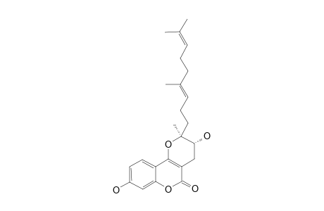 FUKANEFUROMARIN-M;3,4-DIHYDRO-3,8-DIHYDROXY-2-[4,8-DIMETHYL-NONA-(3E),7-DIENYL]-2-METHYL-2H-PYRANO-[3,2-C]-COUMARIN