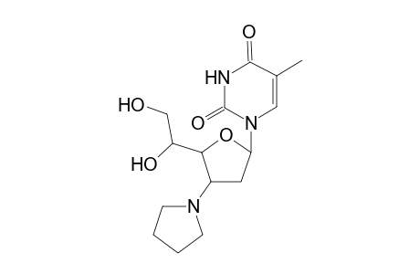 1-(2,3-Dideoxy-3-pyrrolidino-.beta.,D-ribo-hexofuranosyl)thymine