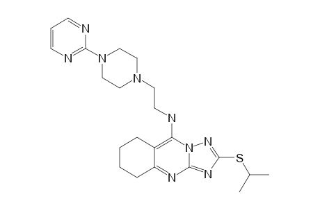 2-(1-METHYLETHYLTHIO)-5-[2-(4-(2-PYRIMIDYL)-PIPERAZIN-1-YL)-ETHYL]-AMINO-6,7,8,9-TETRAHYDRO-1,2,4-TRIAZOLO-[5,1-B]-QUINAZOLINE