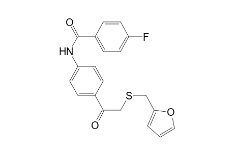 4-Fluoranyl-N-[4-[2-(furan-2-ylmethylsulfanyl)ethanoyl]phenyl]benzamide