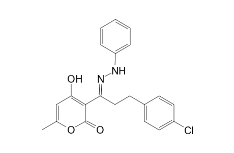 1-(4'-Hydroxy-6'-methyl-2'-pyron-3'-yl)-1-(phenylhydrazone)-3-(4"-chlorophenyl)propane
