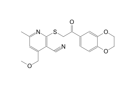 3-pyridinecarbonitrile, 2-[[2-(2,3-dihydro-1,4-benzodioxin-6-yl)-2-oxoethyl]thio]-4-(methoxymethyl)-6-methyl-