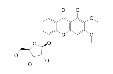 5-O-BETA-RIBOFURANOSYL-1-HYDROXY-2,3-DIMETHOXYXANTHONE
