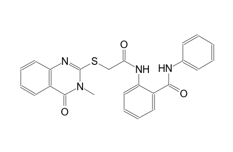 2-({[(3-methyl-4-oxo-3,4-dihydro-2-quinazolinyl)sulfanyl]acetyl}amino)-N-phenylbenzamide