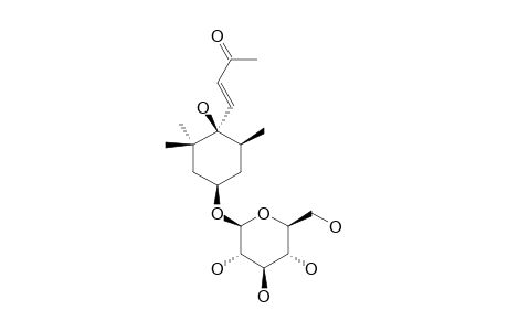 BOSCIALIN-4'-O-GLUCOSIDE,(E)-4-[(1'R,4'R,6'S)-4'-[(BETA-D-GLUCOPYRANOSYL)-OXY]-1'-HYDROXY-2',2',6'-TRIMETHYLCYCLOHEXYL]-BUT-3-ENE-2-ONE