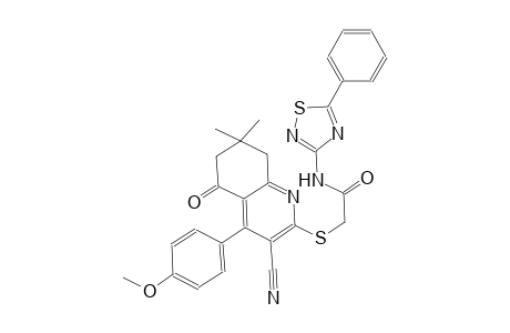 acetamide, 2-[[3-cyano-5,6,7,8-tetrahydro-4-(4-methoxyphenyl)-7,7-dimethyl-5-oxo-2-quinolinyl]thio]-N-(5-phenyl-1,2,4-thiadiazol-3-yl)-