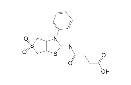 4-[((2Z)-5,5-dioxido-3-phenyltetrahydrothieno[3,4-d][1,3]thiazol-2(3H)-ylidene)amino]-4-oxobutanoic acid