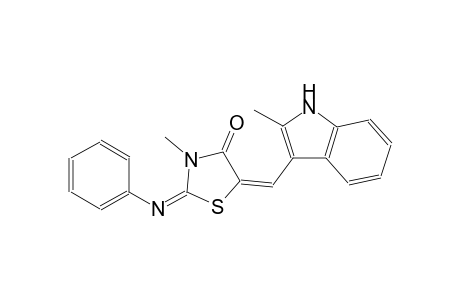 (2E,5E)-3-methyl-5-[(2-methyl-1H-indol-3-yl)methylene]-2-(phenylimino)-1,3-thiazolidin-4-one