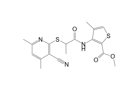 methyl 3-({2-[(3-cyano-4,6-dimethyl-2-pyridinyl)sulfanyl]propanoyl}amino)-4-methyl-2-thiophenecarboxylate