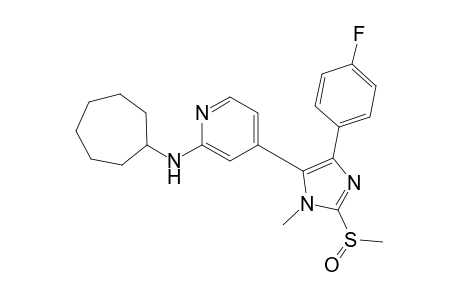 Cycloheptyl-{4-[5-(4-fluorophenyl)-2-methanesulfinyl-3-methyl-3H-imidazol-4-yl]pyridin-2-yl}amine