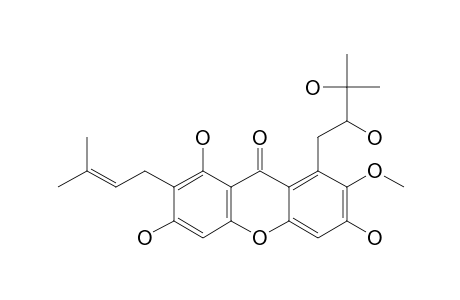 MANGOSTENONE-E;1,3,6-TRIHYDROXY-8-(2,3-DIHYDROXY-3-METHYLBUTYL)-2-(3-METHYLBUT-2-ENYL)-7-METHOXYXANTHONE