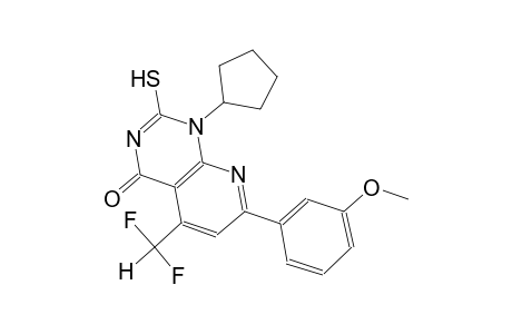 pyrido[2,3-d]pyrimidin-4(1H)-one, 1-cyclopentyl-5-(difluoromethyl)-2-mercapto-7-(3-methoxyphenyl)-