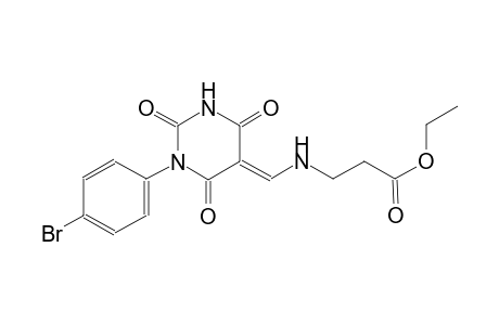 ethyl 3-{[(E)-(1-(4-bromophenyl)-2,4,6-trioxotetrahydro-5(2H)-pyrimidinylidene)methyl]amino}propanoate