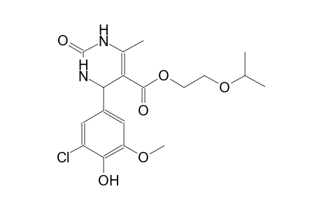 2-isopropoxyethyl 4-(3-chloro-4-hydroxy-5-methoxyphenyl)-6-methyl-2-oxo-1,2,3,4-tetrahydro-5-pyrimidinecarboxylate
