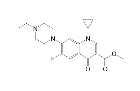 ENROFLOXACIN_METHYLESTER;METHYL_1-CYCLOPROPYL-7-(4-ETHYLPIPERAZIN-1-YL)-6-FLUORO-4-OXO-QUINOLINE-3-CARBOXYLATE