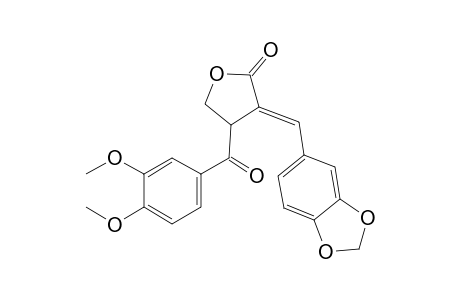 2(3H)-Furanone, 3-(1,3-benzodioxol-5-ylmethylene)-4-(3,4-dimethoxybenzoyl)dihydro-, (E)-