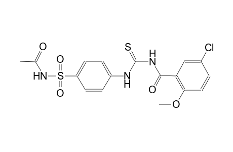 5-Chloranyl-N-[[4-(ethanoylsulfamoyl)phenyl]carbamothioyl]-2-methoxy-benzamide