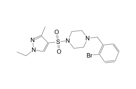 1-(2-bromobenzyl)-4-[(1-ethyl-3-methyl-1H-pyrazol-4-yl)sulfonyl]piperazine