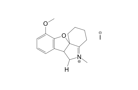 1,2,3,4,6,6a-hexahydro-10-methoxy-5-methylbenzofuro[3,2-c]indolin-5-ium iodide
