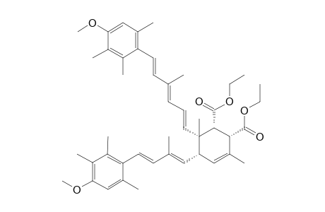 3-Cyclohexene-1,2-dicarboxylic acid, 5-[4-(4-methoxy-2,3,6-trimethylphenyl)-2-methyl-1,3-butadienyl]-6-[6-(4-methoxy-2,3,6-trimethylphenyl)-4-methyl-1,3,5-hexatrienyl]-3,6-dimethyl-, diethyl ester, [1.alpha.,2.alpha.,5.alpha.(1E,3E),6.alpha.(1E,3E,5E)]-(.+-.)-