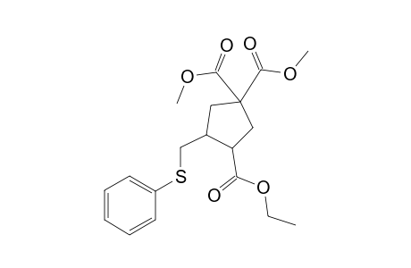 4-Phenylsulfanylmethylcyclopentane-1,1,3-tricarboxylic acid 3-ethyl ester 1,1-dimethyl ester