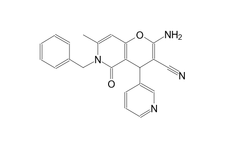 2-amino-6-benzyl-7-methyl-5-oxo-4-(3-pyridinyl)-5,6-dihydro-4H-pyrano[3,2-c]pyridine-3-carbonitrile