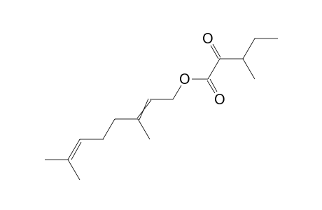 (E)-3,7-dimethyl-2,6-octadienyl 3-methyl-2-oxopentanoate