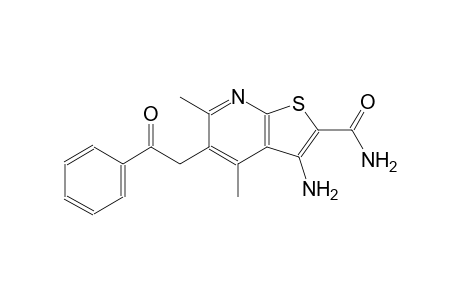 thieno[2,3-b]pyridine-2-carboxamide, 3-amino-4,6-dimethyl-5-(2-oxo-2-phenylethyl)-